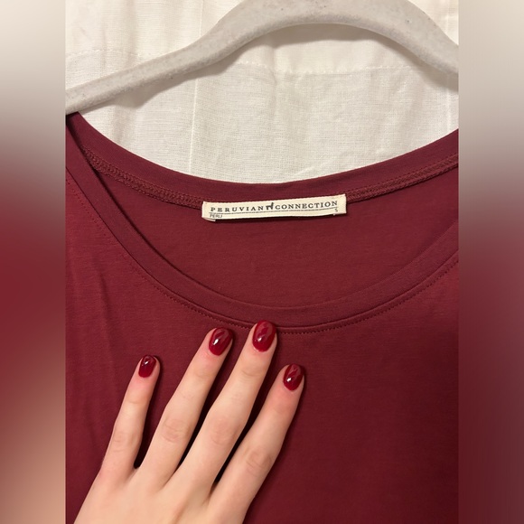 NWOT Peruvian Connection Terra Midi Dress Size Small Asymmetric Long Sleeve - Picture 2 of 3